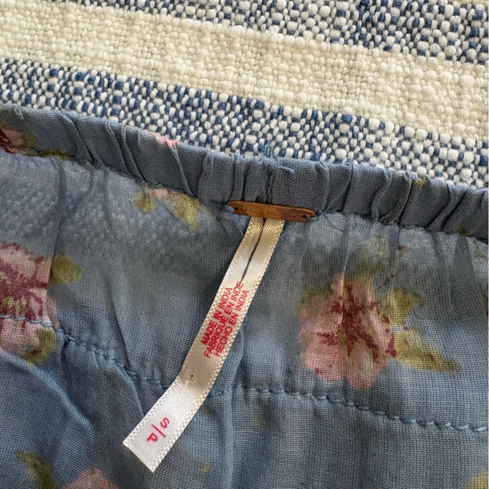 Free People Light Blue Floral Ruffle Shorts - Picture 7 of 7